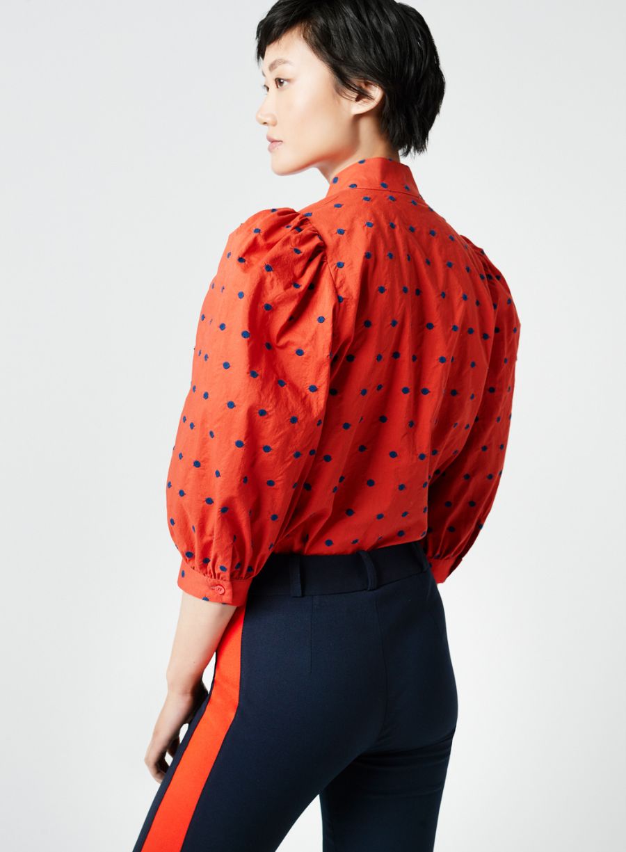 Embroidered Dot Frontier Blouse