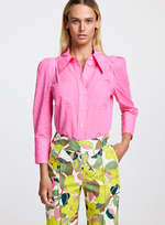 Crop Sleeve Box Pleat Shirt