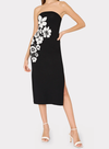 Placed Floral Strapless Knit Midi Dress