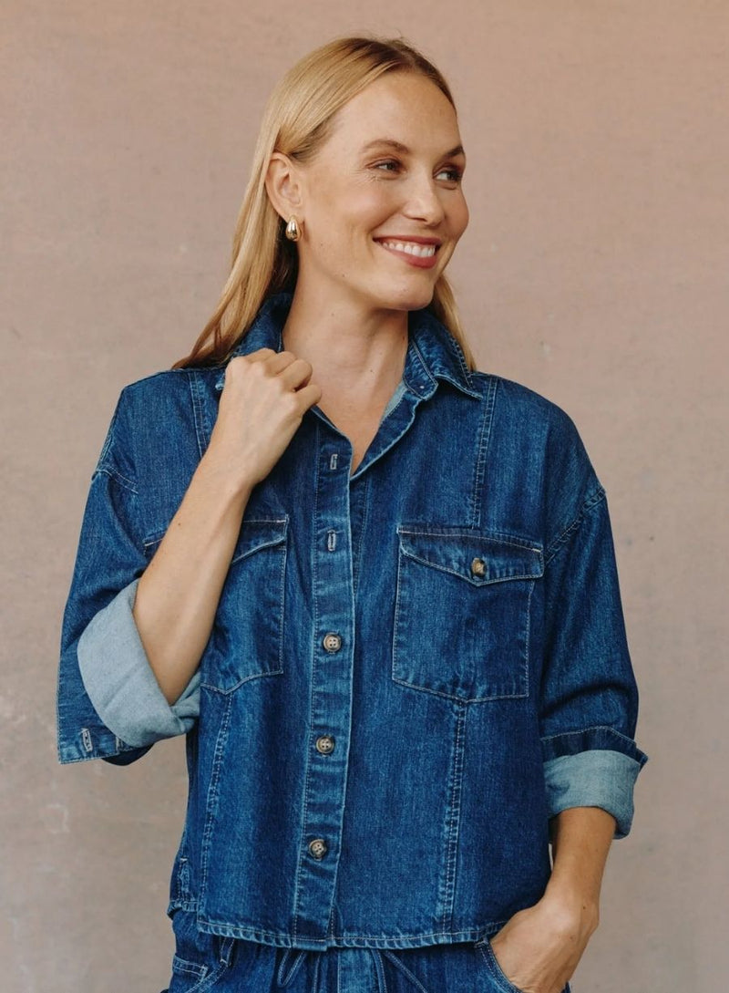 Seamed Flap Pocket Shacket