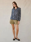 Long Sleeve Shirred Raglan Shirt