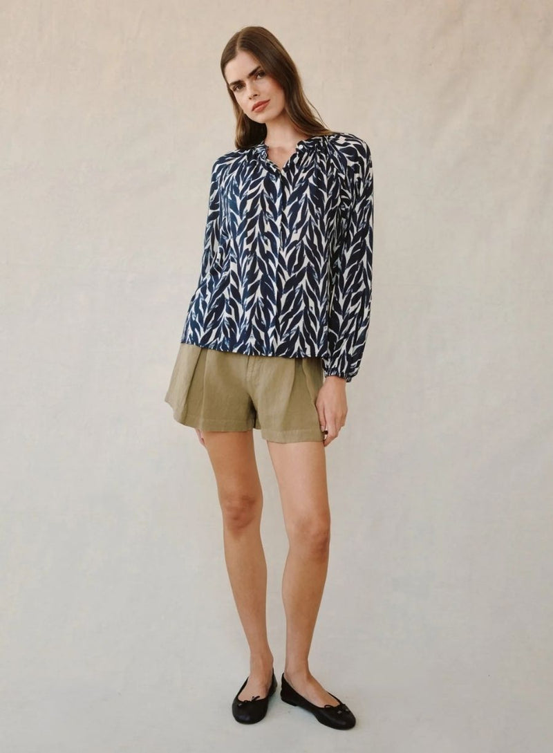 Long Sleeve Shirred Raglan Shirt