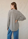 Shirred Mandarin Collar Shirt