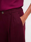 Cozy Wool-Blend Pleated- Front Pant