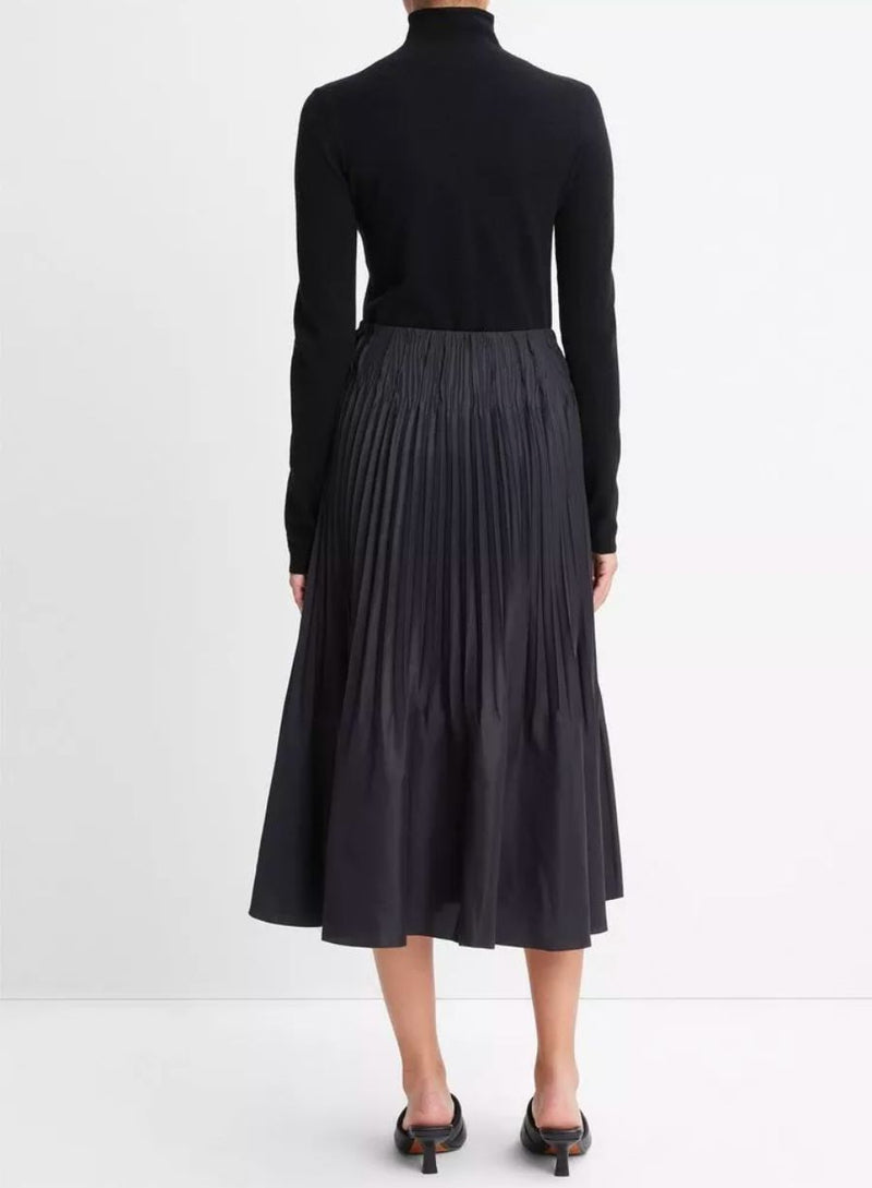 Pintuck-Pleated Pull-on Skirt
