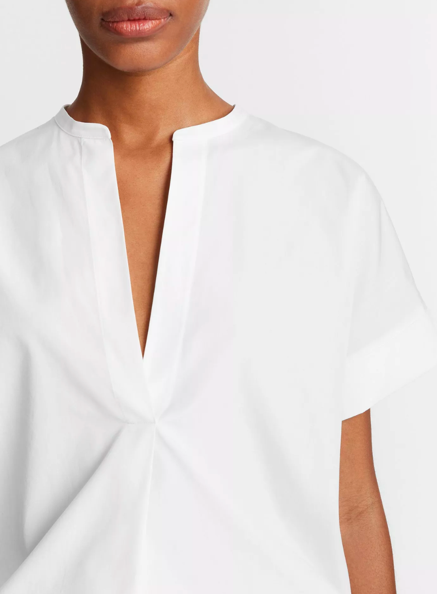 Cotton Dolman-Sleeve Pullover Shirt