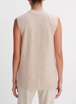 Ribbed Wool and Cashmere Sleeveless Tunic Sweater