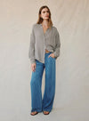 Shirred Mandarin Collar Shirt