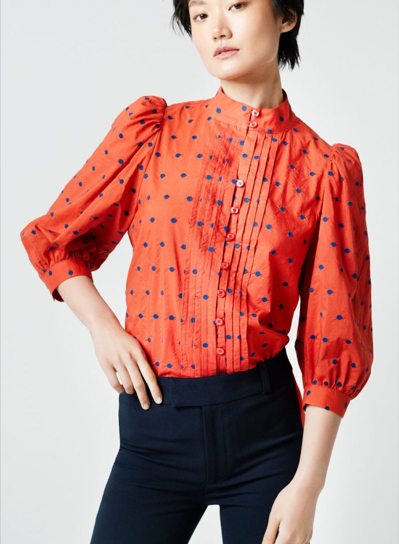 Embroidered Dot Frontier Blouse